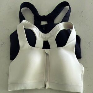 all in motion White Front-Zip High-Support Sports Bra (with Black Layer)